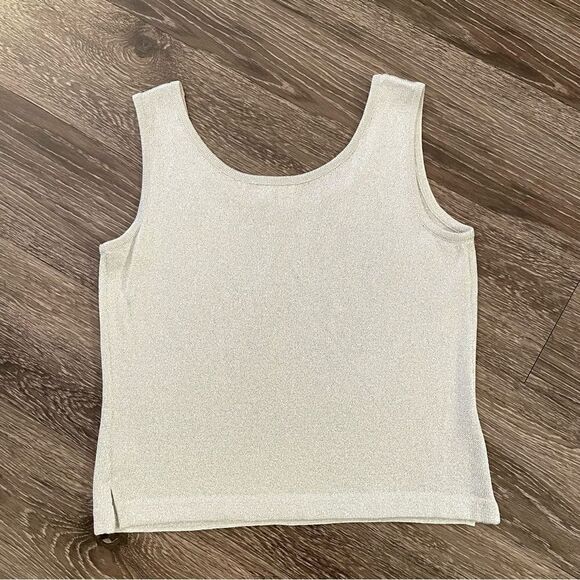 St. John sleeveless silver sweater - Picture 2 of 11